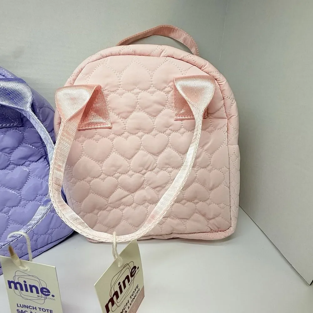Mine By MyTagalongs Heart Quilted Lunch Tote Lot Of 2 Nordstrom Bags New